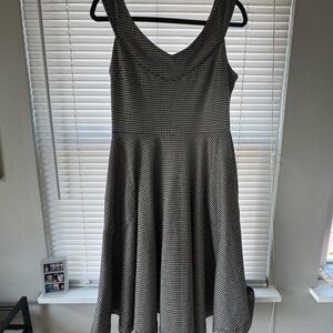 Effie's Heart Black and White Checkered Midi Dress
